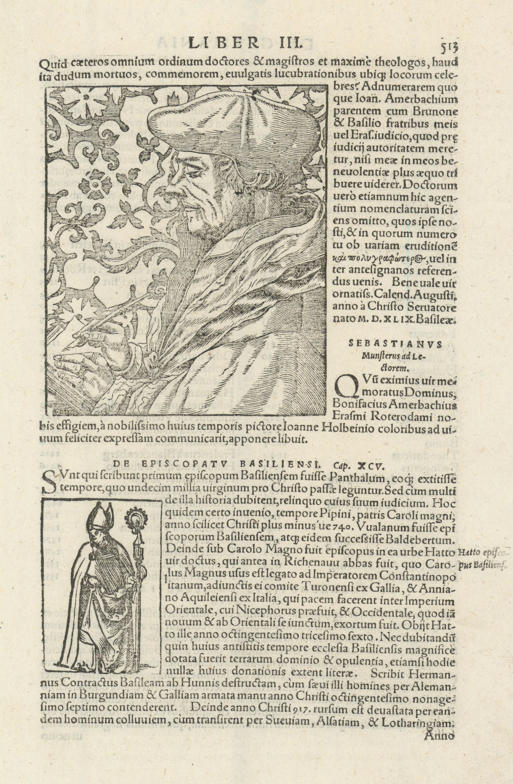 Sebastianus Munsterus ad Lectorem. Portrait of Sebastian SEBASTIAN MÜNSTER 1572